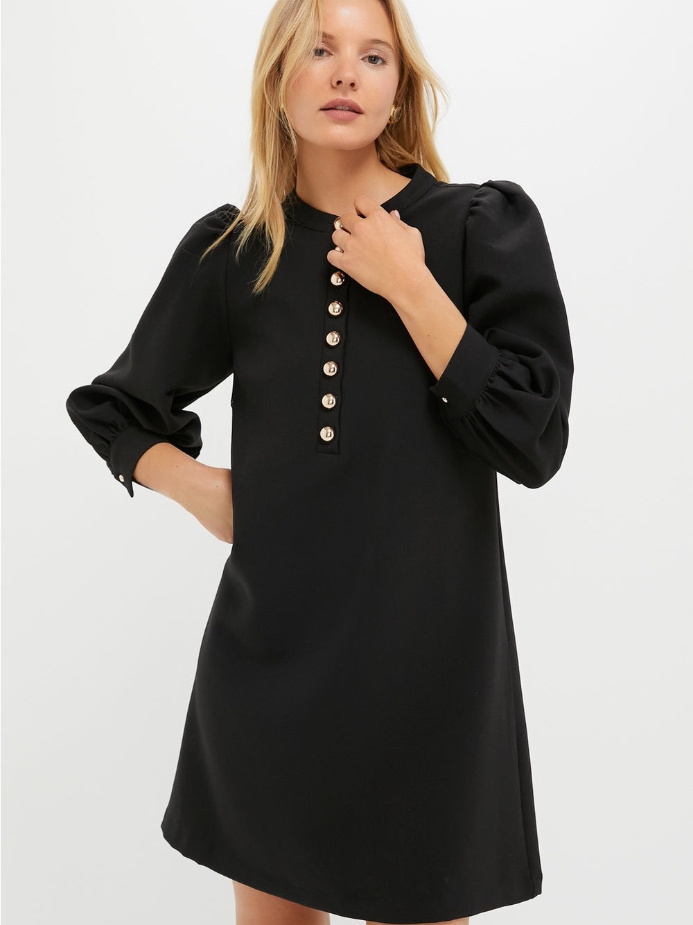 POMANDER PLACE Black Crepe Samantha Dress